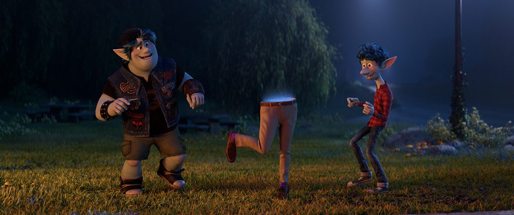 In Disney and Pixar’s “Onward,” brothers Ian and Barley (voiced by Tom Holland and Chris Pratt) are given a gift that allows them to conjure their dad—half of him, anyway—for one magical day. Their subsequent quest to conjure the rest of him is filled with magic, impossible obstacles and some unforgettable moments. Directed by Dan Scanlon and produced by Kori Rae, “Onward” opens in U.S. theaters on March 6, 2020.  © 2019 Disney/Pixar. All Rights Reserved.