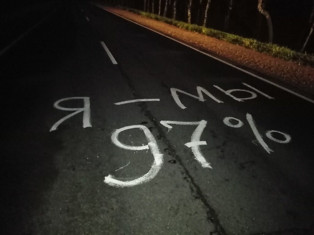 "97%". На дорогах и мосту в Гродно появились протестные надписи к президентским выборам
