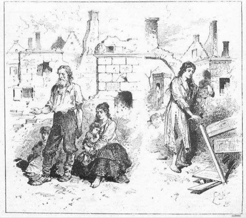 Гродно после пожара. Рисунок Чеслава Янковского, 1885