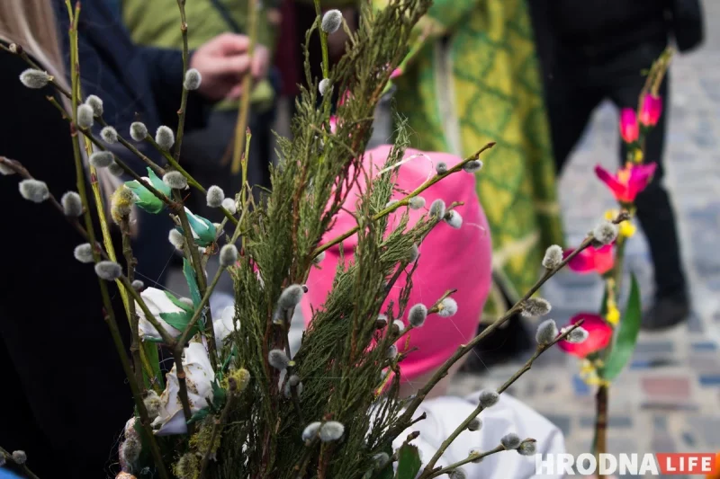 С белорусскими “котиками” вместо пальмовых веток. Православные в Гродно отметили Вербное воскресение