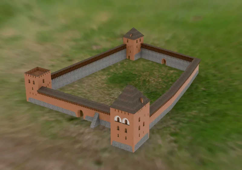 Появилась 3D-реконструкция Кревского замка с третьей башней — вот как это выглядит