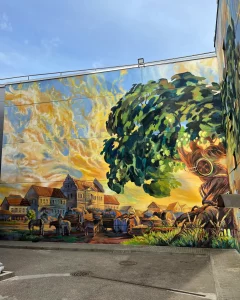 В Лиде появился новый мурал - но просто так вы его не увидите Мурал на "Музее Лидского бровара"