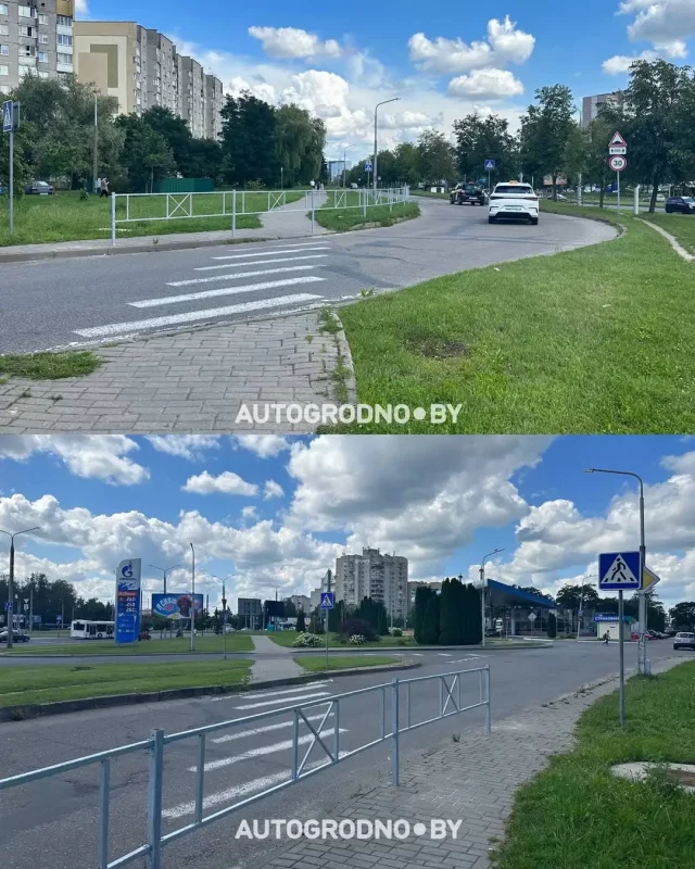 "Зебру" на Кляцкова перагарадзілі плотам. У ДАІ патлумачылі, што рабіць