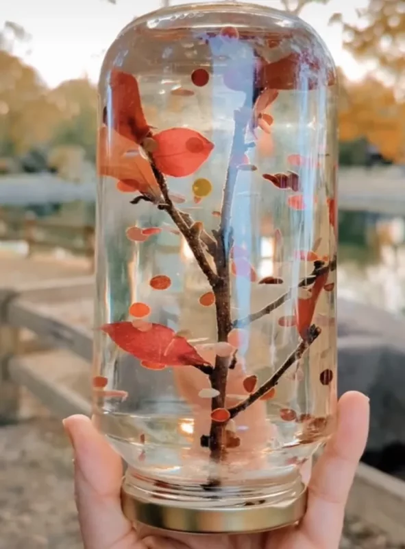 осенняя поделка - осень в банке - осенний шар