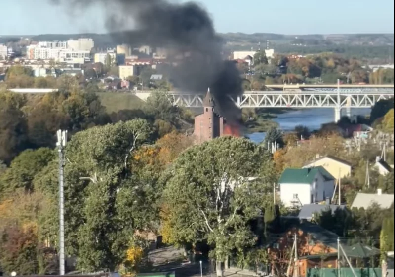 Гродно; гродненский замок Дракулы; пожар