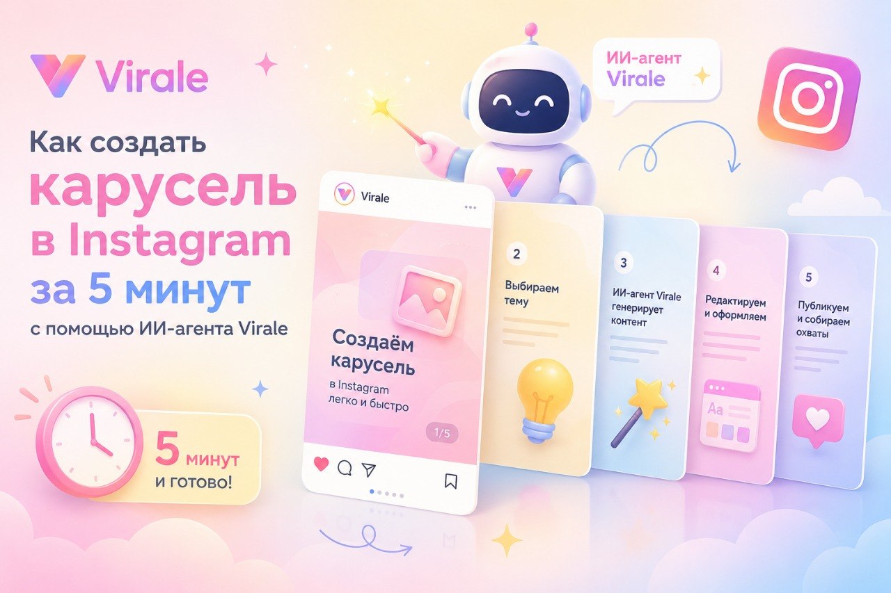 Как создать карусель в Instagram за 5 минут с помощью ИИ-агента Virale