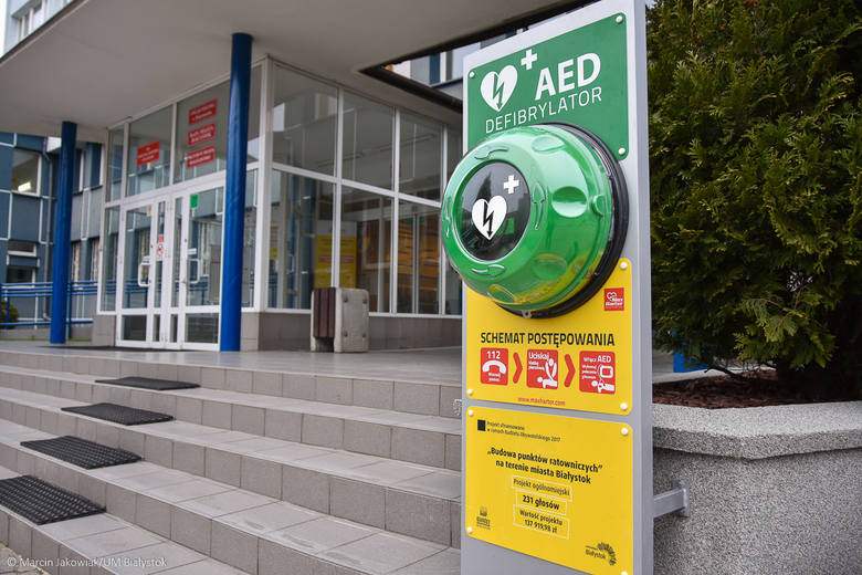 У Беластоку на вуліцах усталявалі прыборы для аказання першай дапамогі пры сардэчных хваробах