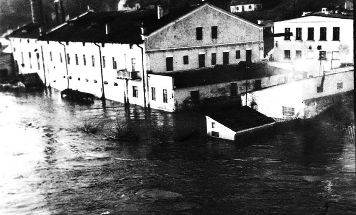 Затопленный пивзавод в Гродно в апреле 1958 года