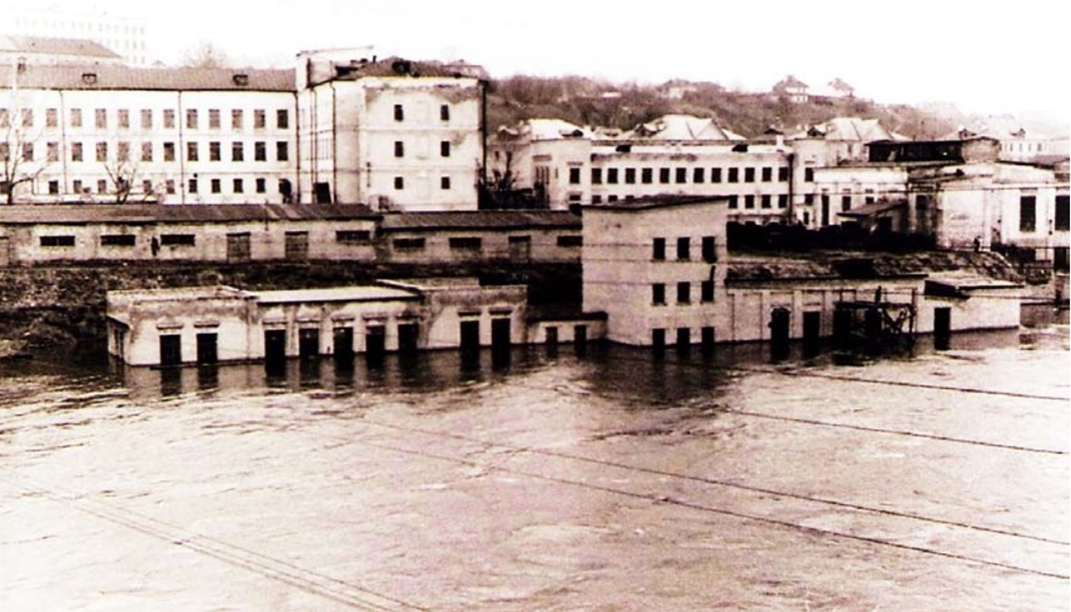 Наводнение в Гродно в 1958 году: затопило тонкосуконный комбинат на берегу Немана