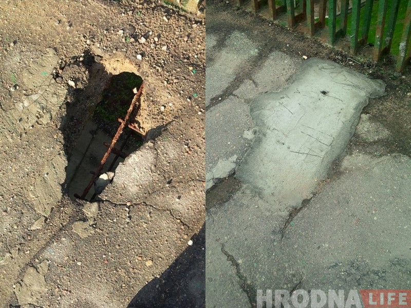 Фотафакт: На Новым мосце дзірку залаталі, але з'явіліся праблемы з парэнчамі