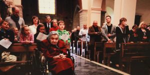 У цэнтры Гродна развесілі нямецкія сцягі: здымаюць фільм пра шпіёнаў і архівы Штазі