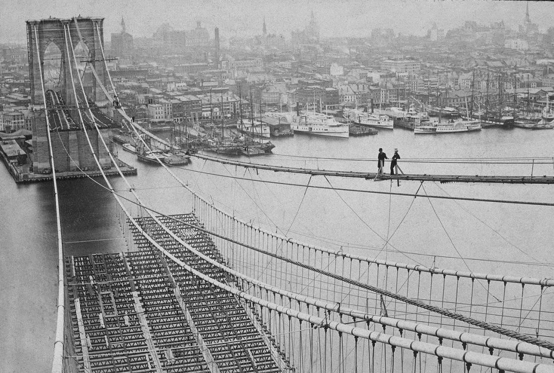 Строительство Бруклинского моста, вторая половина 19 века