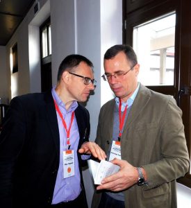 Гісторыкі Юры Гардзееў і Алесь Радзюк у Гродне