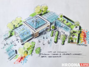 Аранжарэя, дыназаўры і амфітэатр. Што з'явіцца каля палаца Чацвярцінскіх у Гродне Аранжарэя, дыназаўры і амфітэатр. Што з'явіцца каля палаца Чацвярцінскіх у Гродне