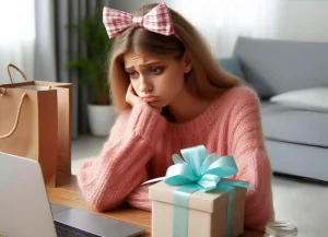 Дзяўчына спрабуе перапрадаць у інтэрнэце няўдалы падарунак