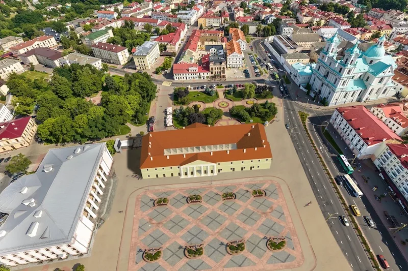 Як лепш адбудаваць гродзенскую ратушу: тлумачыць гісторык Так магла б выглядаць адноўленая класіцыстычная ратуша на галоўнай плошчы Гродна. Графічная рэканструкцыя на 1826 г. Гродзенская ратуша - ці можна яе адбудаваць?