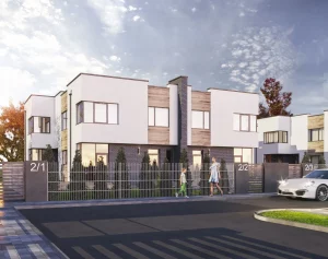 Візуалізацыя праекту таўнхаусаў у Грандзічах. Крыніца: pzs.by