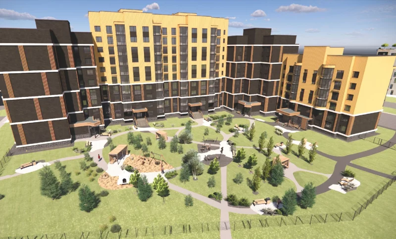 Рэндар першага дому ў мікрараёне "Вясенні". Крыніца: "Гроднажылбуд"