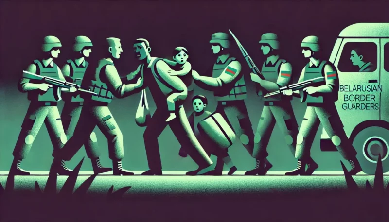 мігранты на мяжы паміж Польшчай і Беларуссю