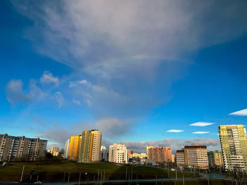 У Гродне заўважылі вясёлку — для зімы гэта рэдкая з’ява 