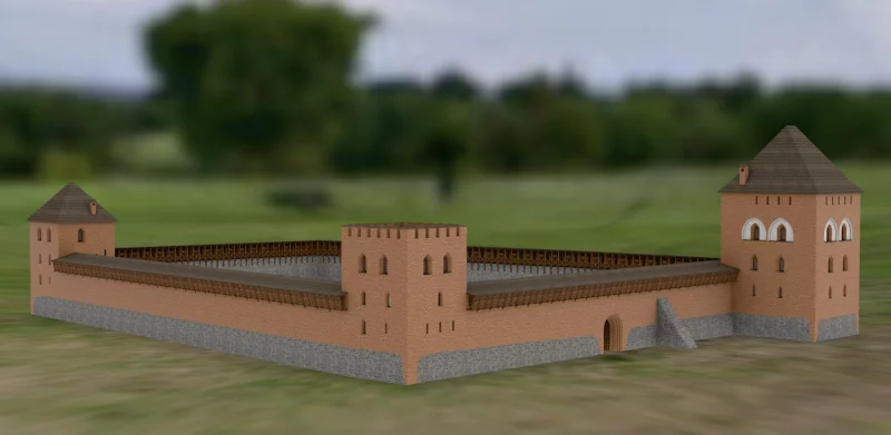 З'явілася 3D-рэканструкцыя Крэўскага замка з трэцяй вежай - вось як гэта выглядае 3D-рэканструкцыя Крэўскага замка з трэцяй вежай. Крыніца: xraytours.com