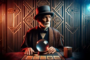 Вольф Месінг і не толькі: якія астролагі і вешчуны дзейнічалі ў Гродне 100 гадоў таму Стэрэатыпны вяшчун 1920-х. Выява згенераваная Hrodna 11:27 з дапамогай ChatGPT і Firefly