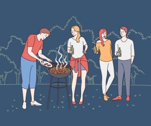 Пакуль смажацца шашлыкі, можна заняць сябе актыўнымі гульнямі на прыродзе. Ілюстрацыя Hrodna.life