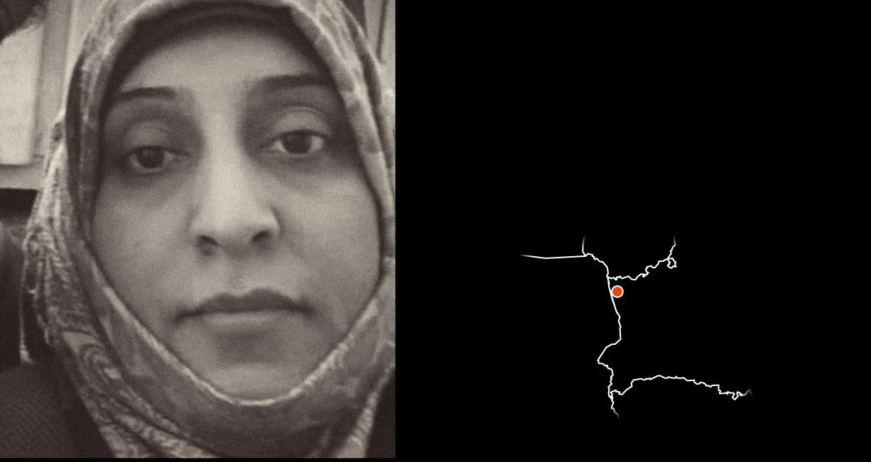 Раджа Хасан - Женщина-палестинка родилась и провела всю жизнь в лагере для беженцев в Сирии. Она заплатила 3700 долларов за перелет в Минск и “трансфер” до польской границы. Источник фото: Spiegel.de