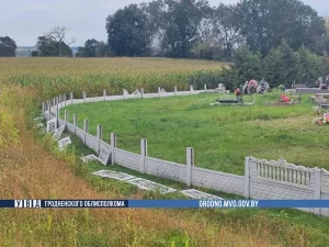 Дзеці з Гродна мераліся сілай — і пашкодзілі агароджу могілак на 2400 рублёў