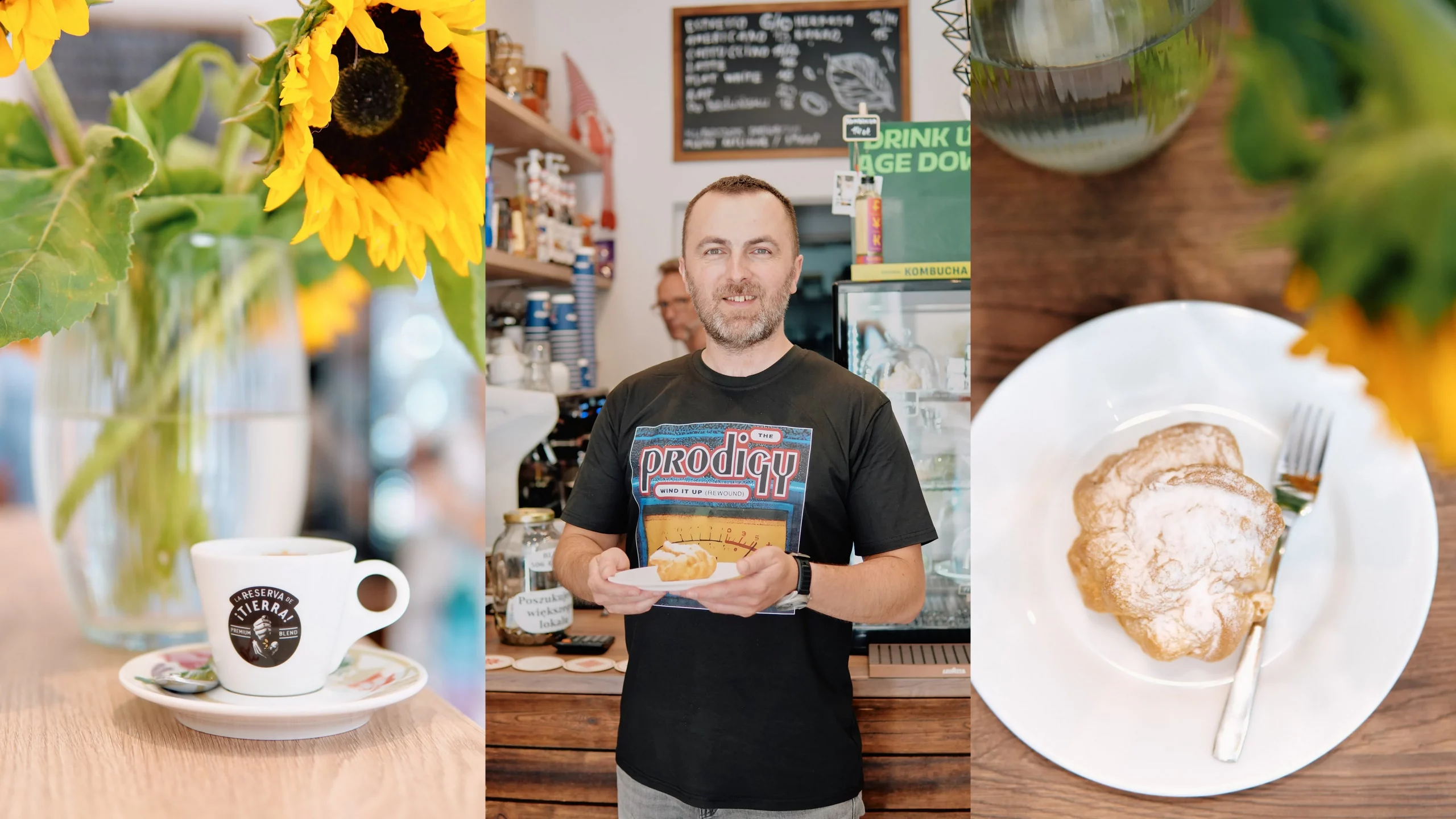 Евгений Скрабутан на работе в кафе Kakao. Фото – @krotko.eu