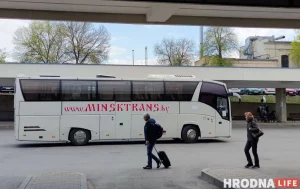 Белорусский автобус на вокзале в Вильнюсе. Беларускі аўтобус на вакзале ў Вільні. Фота: Hrodna.life