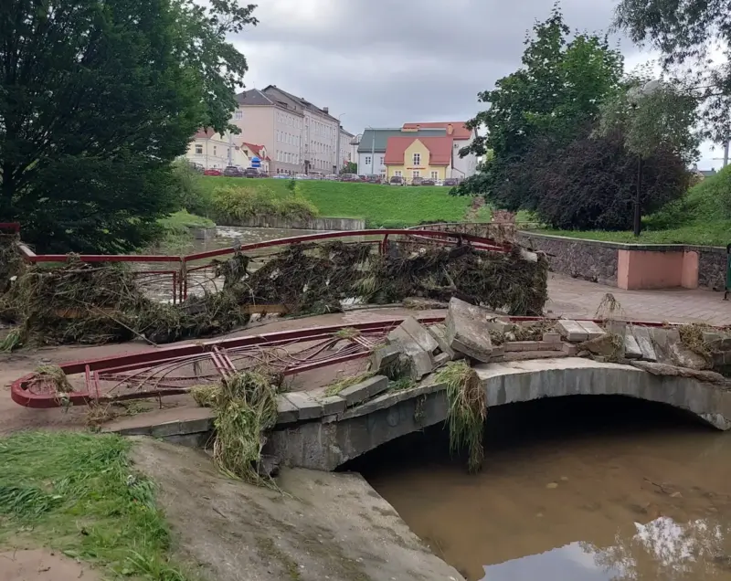 Наступствы залевы 1 жніўня 2026 года ў Гродне. Фота: Threads